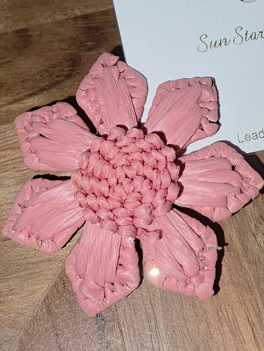 Floral Statement Tropical Rafia Earrings In Pink Flamingo, NWT